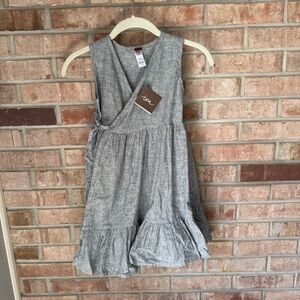 Tea Collection Gray Ruffle Kids Dress
